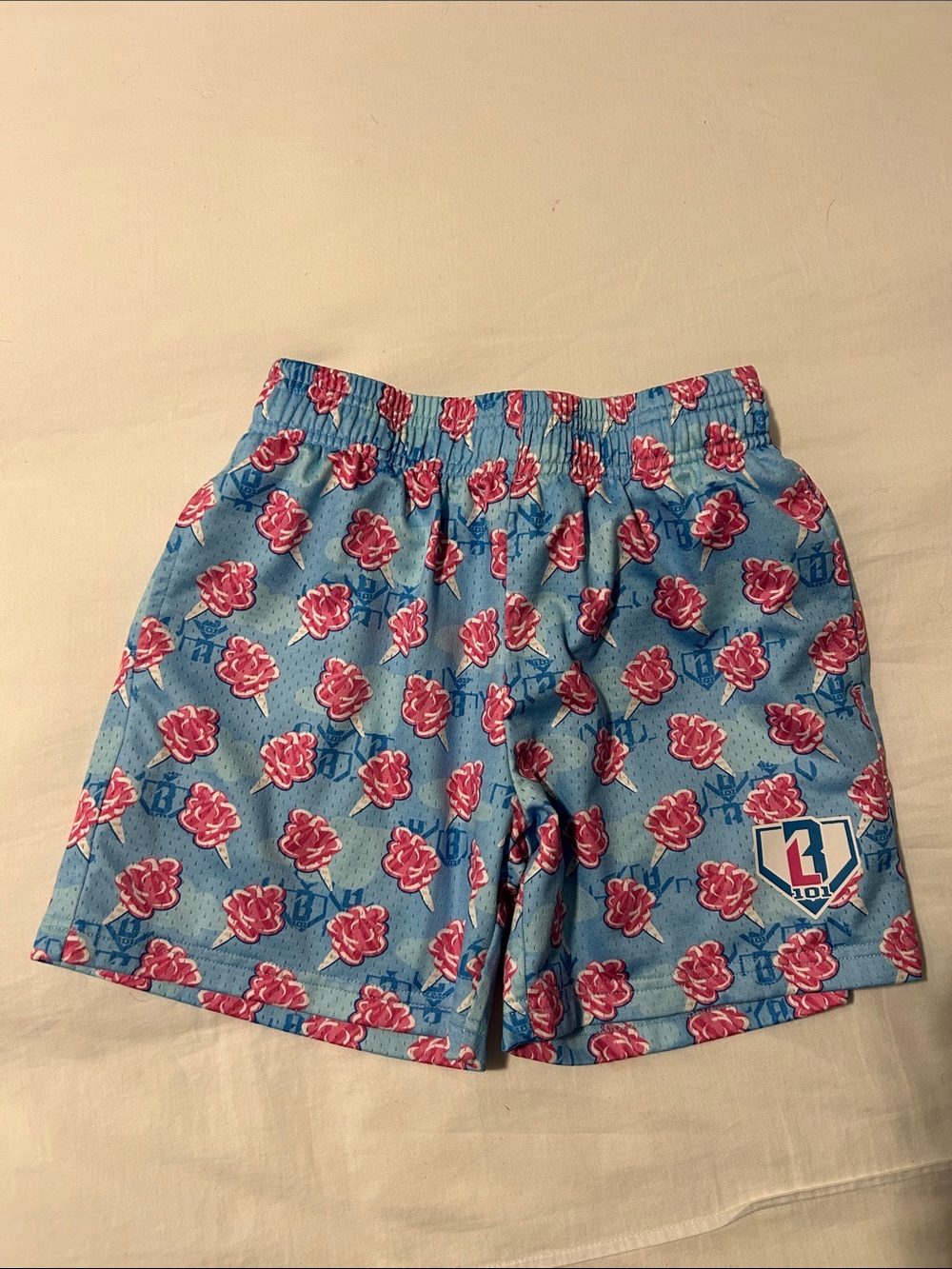 Baseball Lifestyle B101 Kids' Floral Athletic Shorts- Medium